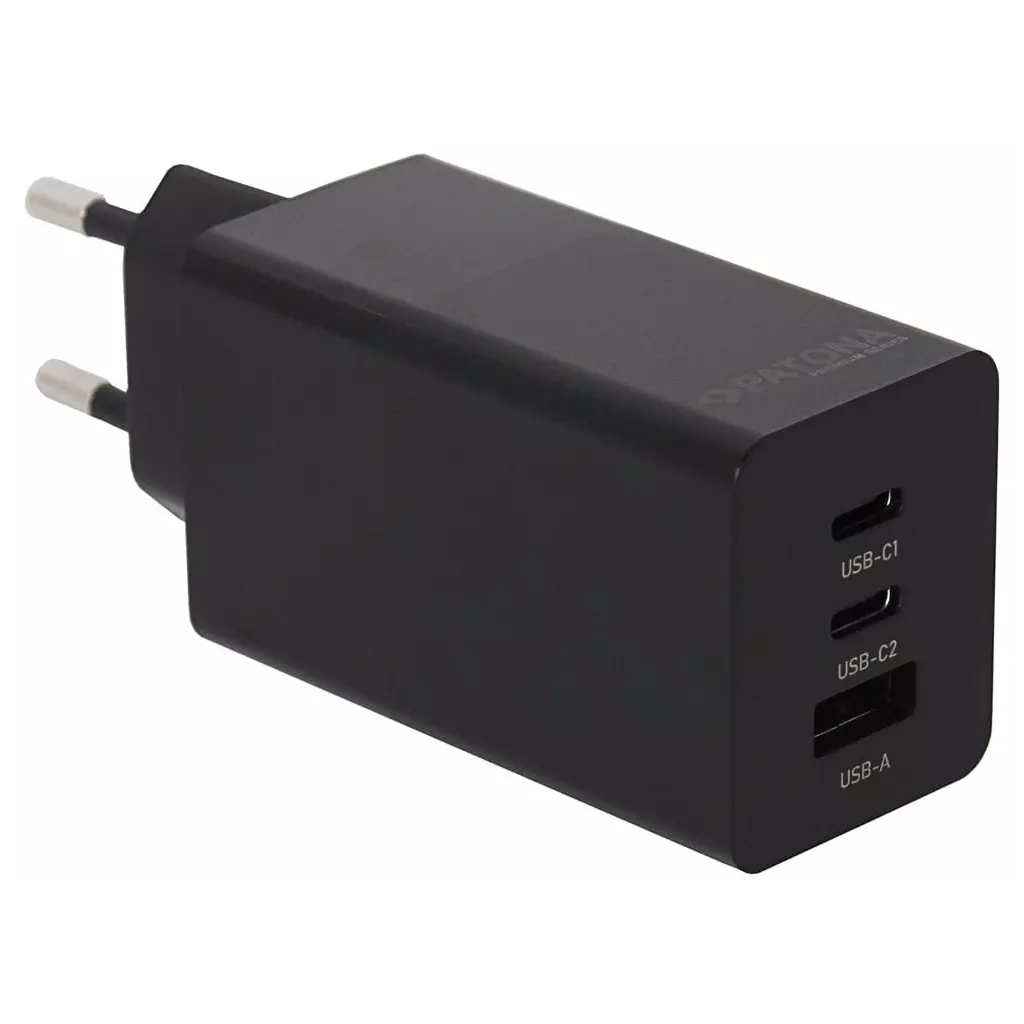 Obrázek produktu PATONA napájecí adaptér Power delivery 65W 2xUSB-C/USB-A -PD 3.0 - černá