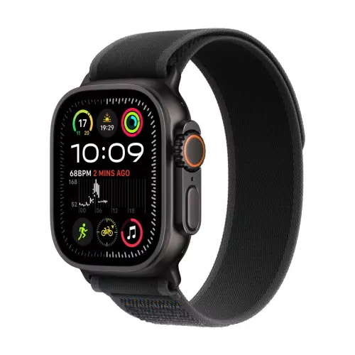 obrázek produktu Apple Watch Ultra 2 GPS + Cellular 49mm Black Titanium Case with Black Trail Loop - M/L (MX4V3CS/A)
