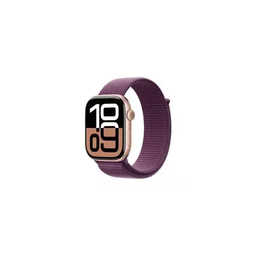 obrázek produktu Apple Watch Series 10 GPS 46mm Rose Gold Aluminium Case with Plum Sport Loop (MWWV3QC/A)