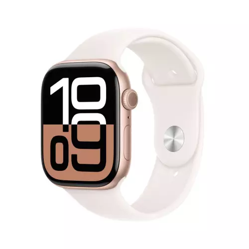 obrázek produktu Apple Watch Series 10 GPS + Cellular 46mm Rose Gold Aluminium Case with Light Blush Sport Band - S/M (MWY63QC/A)