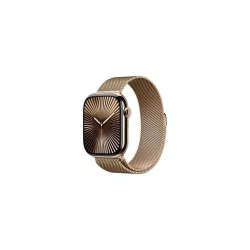 obrázek produktu Apple Watch Series 10 GPS + Cellular 42mm Gold Titanium Case with Gold Milanese Loop (MX083QC/A)