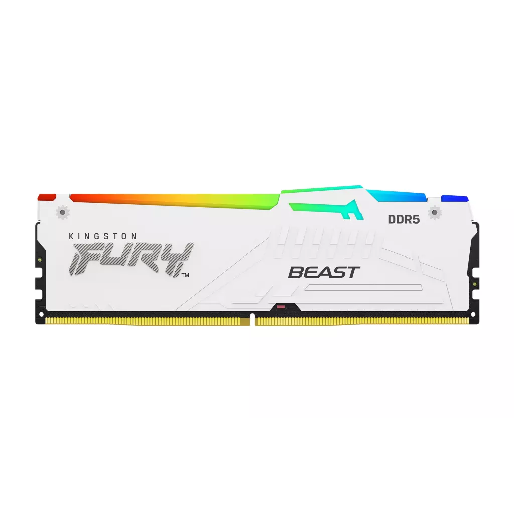 Obrázek produktu Kingston Fury Beast White DDR5 32GB 6000MHz CL30 RGB chladič AMD EXPO - bílá