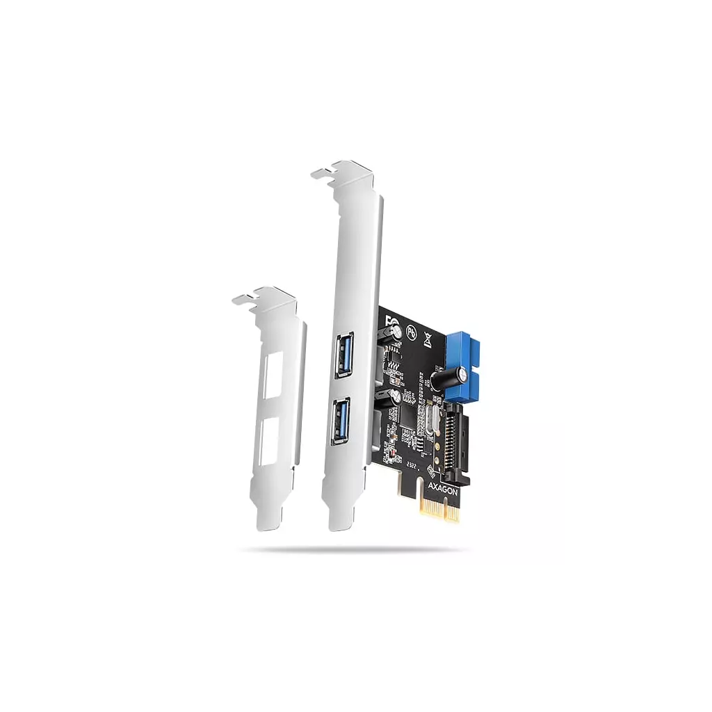 Obrázek produktu AXAGON PCEU-232RS, PCIe řadič, 2+2x USB 5Gbps port, SATA napájení, SP & LP