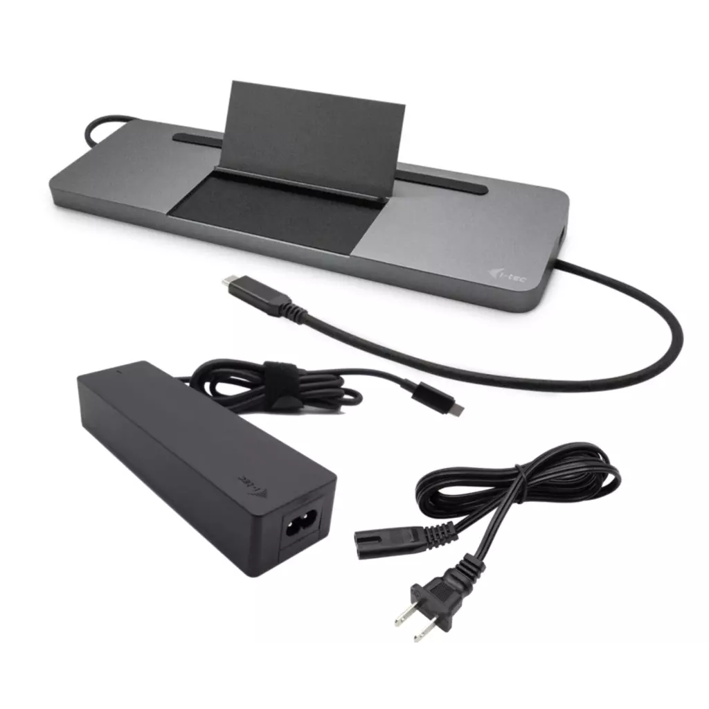 Obrázek produktu i-tec USB-C Metal Ergonomic 4K 3x Display Docking Station, PD 85W + i-tec Universal Charger 100W