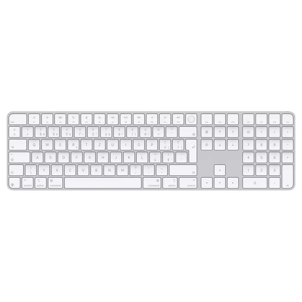 Obrázek produktu Apple Magic Keyboard s Touch ID a číselnou klávesnicí pro Macy s čipem Apple,CZ,bílé klávesy