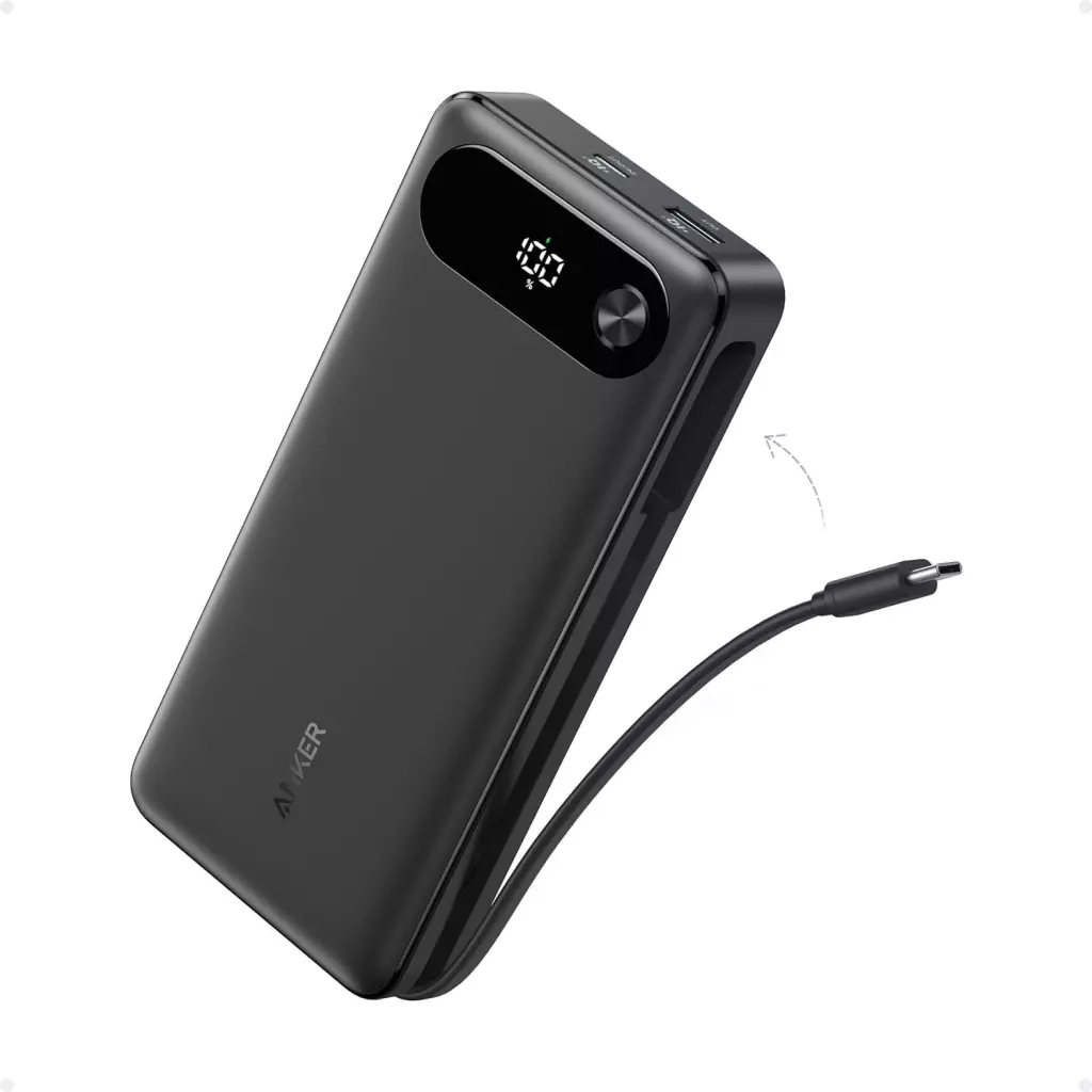Obrázek produktu Anker Power Bank 20000mAh, 87W, s vestavěným USB-C kabelem, černá - černá