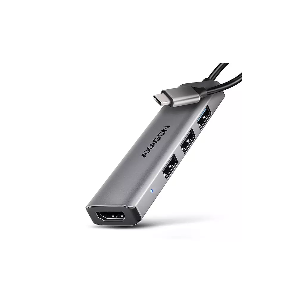 Obrázek produktu AXAGON HMC-H3A, USB 5Gbps hub, 3x USB-A, HDMI 4k/30Hz, kabel USB-C 15cm
