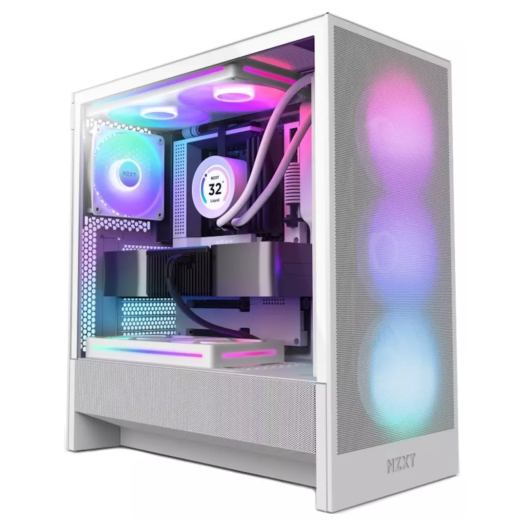 Obrázek produktu NZXT H5 Flow RGB, bílá - bílá