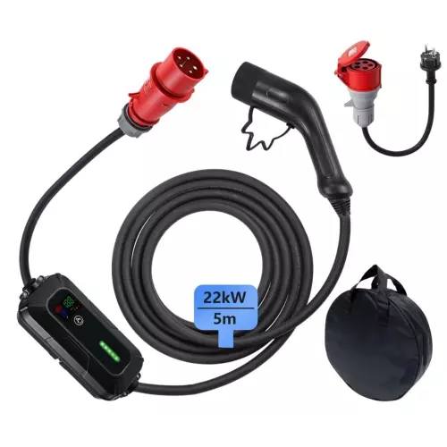 obrázek produktu IMMAX cestovní nabíjecí stanice pro elektromobily EV/PHEV AC Type 2, 22 kW