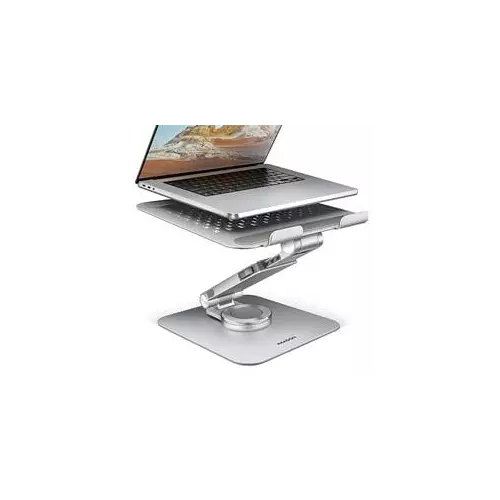 obrázek produktu AXAGON STND-LR, hliníkový stojan pro notebooky 10"-17.3" s nastavitelnou výškou, úhlem a 360° rotací, šedý
