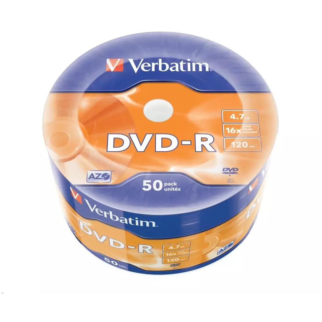 Obrázek produktu Verbatim DVD-R 16x, 4,7GB, 50 ks (Spindl)