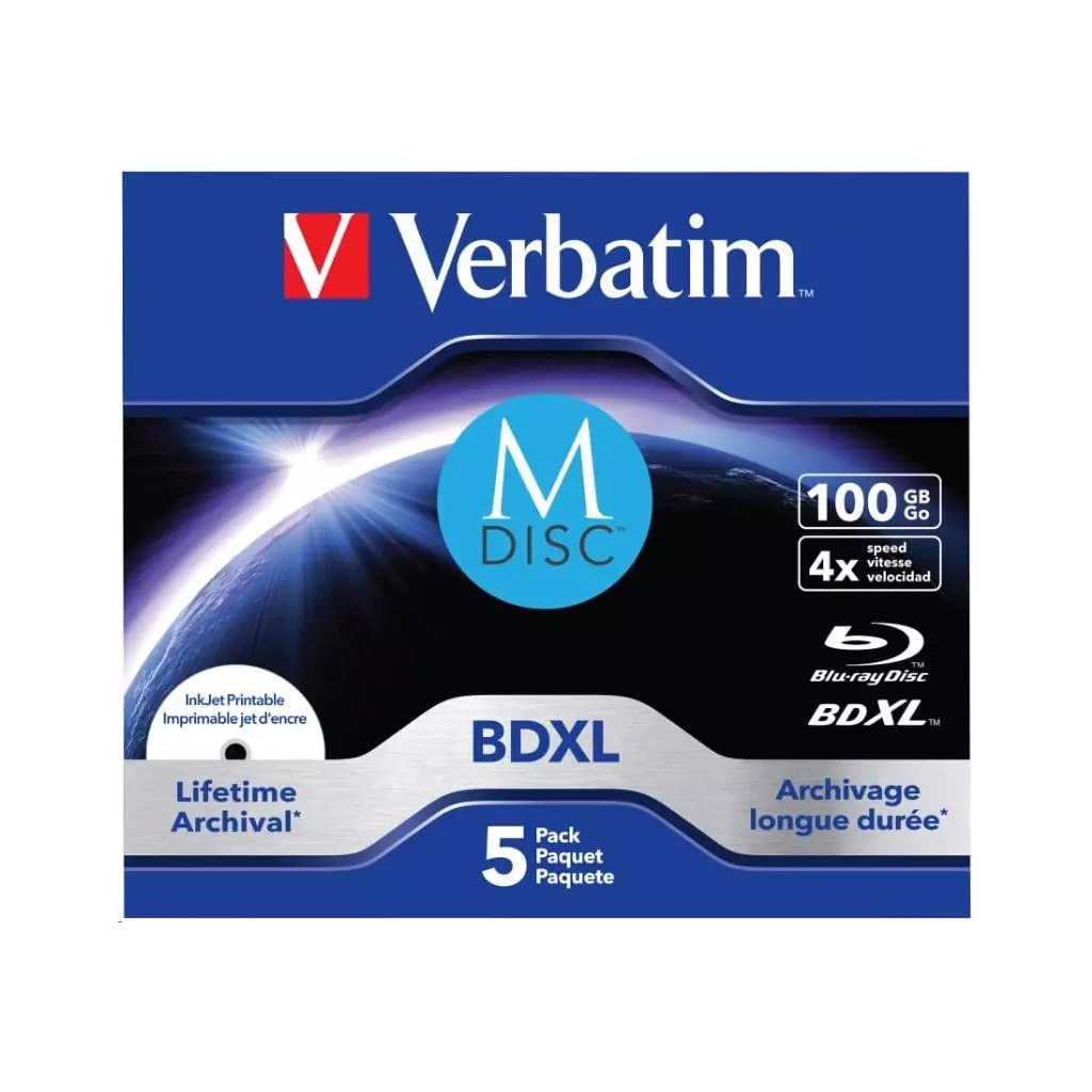 Obrázek produktu Verbatim Blu-ray BDXL M-Disc 4x, 100GB, 5 ks