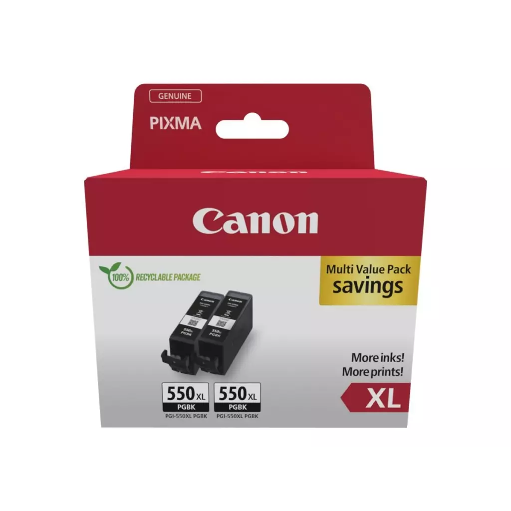Obrázek produktu Canon PGI-550 XL PGBK Twin pack, černá, originální