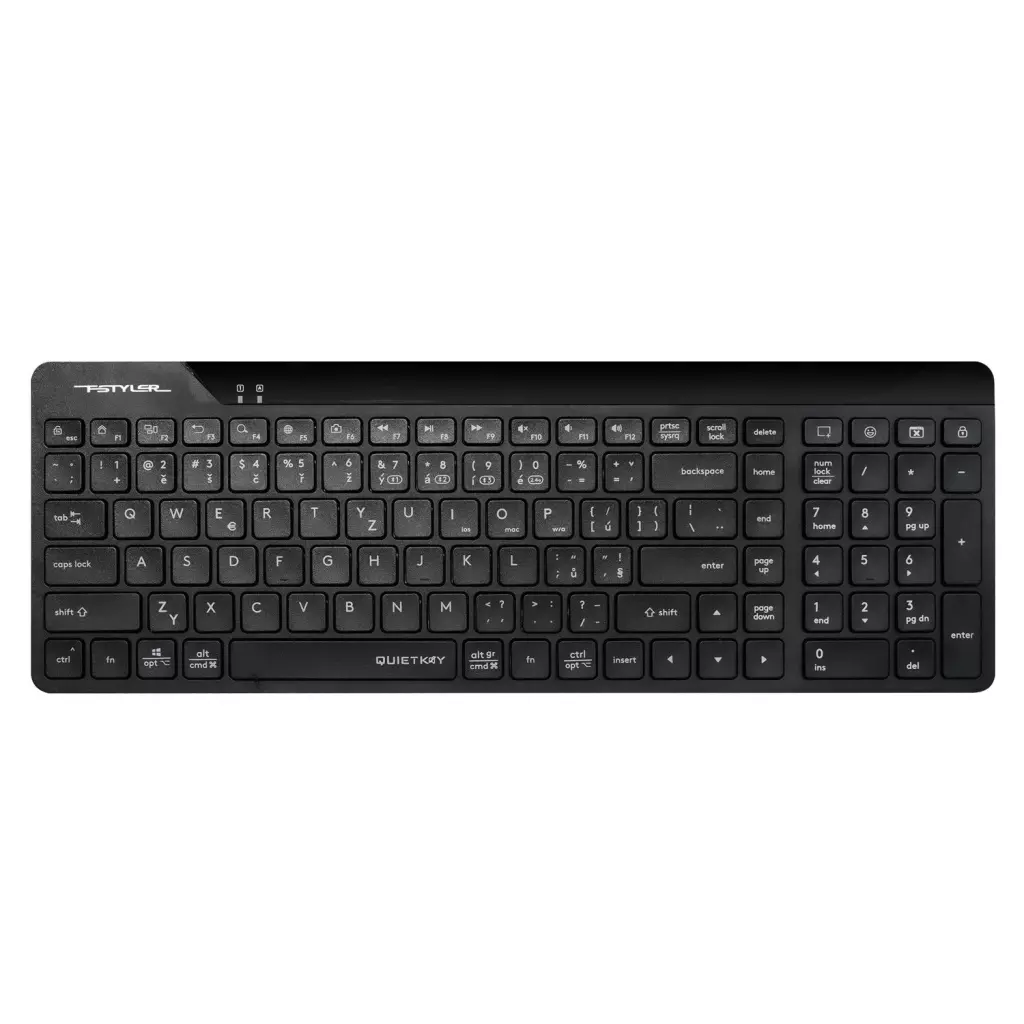 Obrázek produktu A4tech FStyler FBK23 AS, bezdrátová Dual mode Bluetooth+2,4G klávesnice, CZ, černá