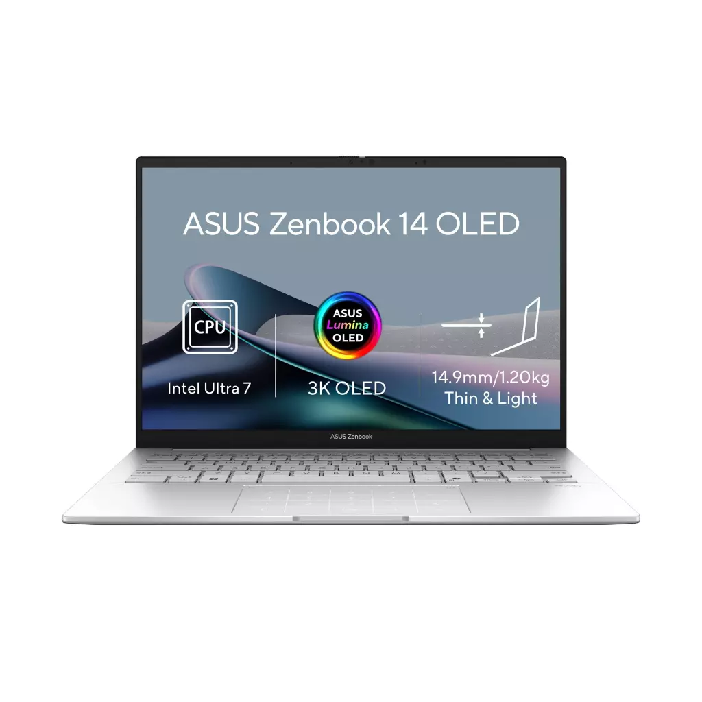 Obrázek produktu ASUS Zenbook 14 OLED UX3405CA-OLED382X Foggy Silver celokovový - stříbrná