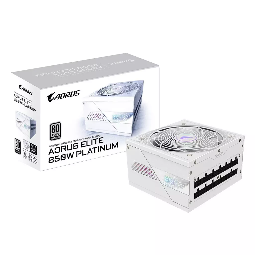 Obrázek produktu GIGABYTE AORUS ELITE P850W 80+ Platinum Modular ICE - bílá