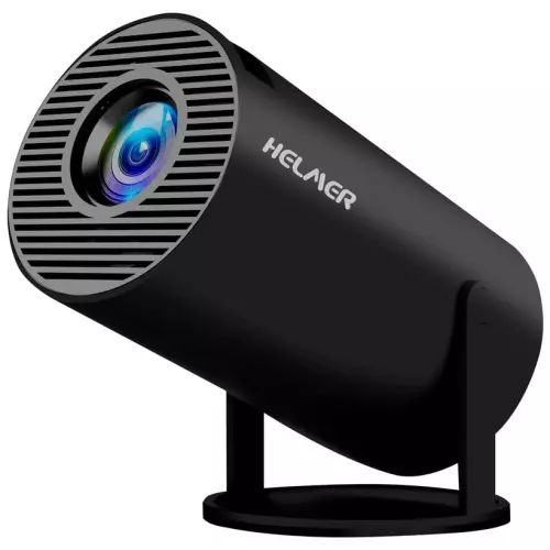 obrázek produktu HELMER chytrý přenosný projektor SP 500 HD mini/ HD (1280 x 720px/ HDMI/ USB/ Bluetooth/ Wi-Fi/ Repro/ Android 11/ černý