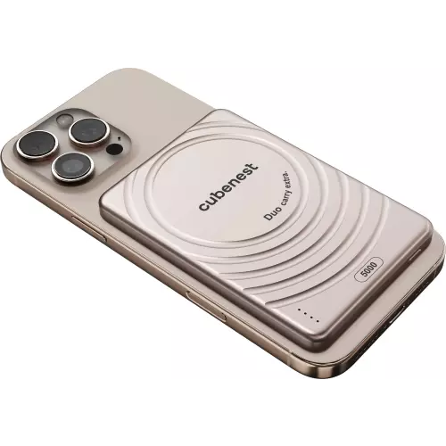 obrázek produktu Cubenest Magnetická bezdrátová powerbanka SlimDual 5000 mAh S1B3D - zlatá