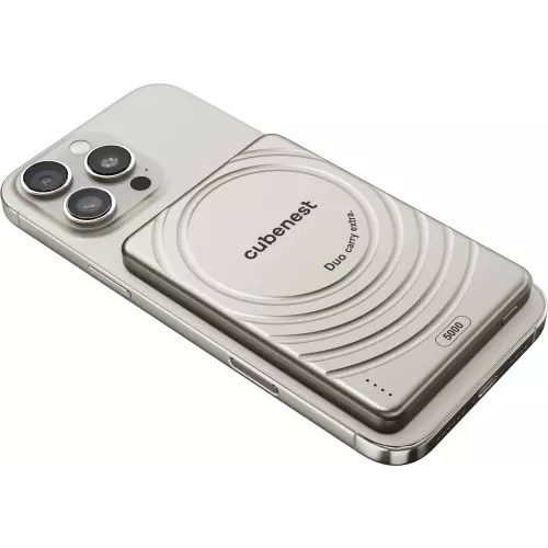 obrázek produktu Cubenest Magnetická bezdrátová powerbanka SlimDual 5000 mAh S1B3D - titanová