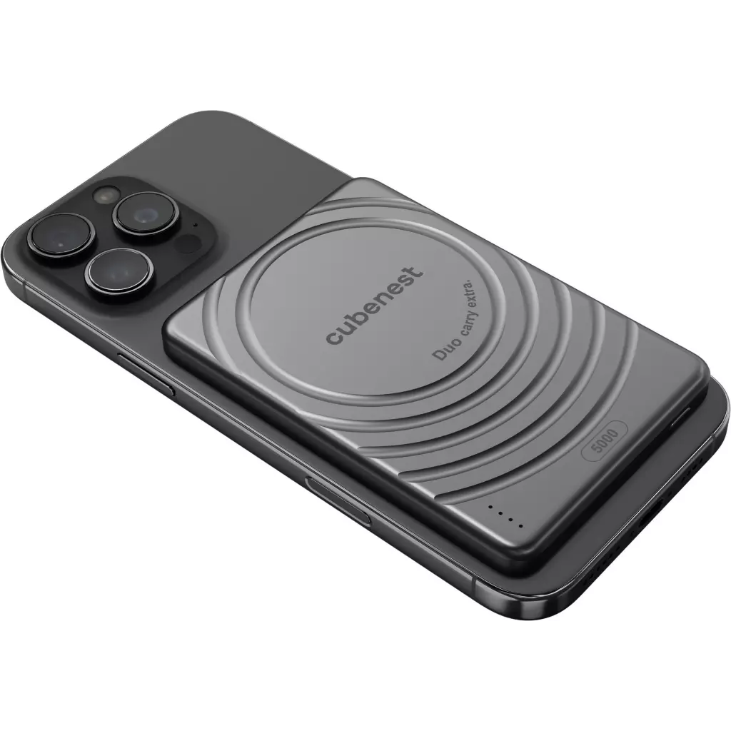 Obrázek produktu Cubenest Magnetická bezdrátová powerbanka SlimDual 5000 mAh S1B3D - černá