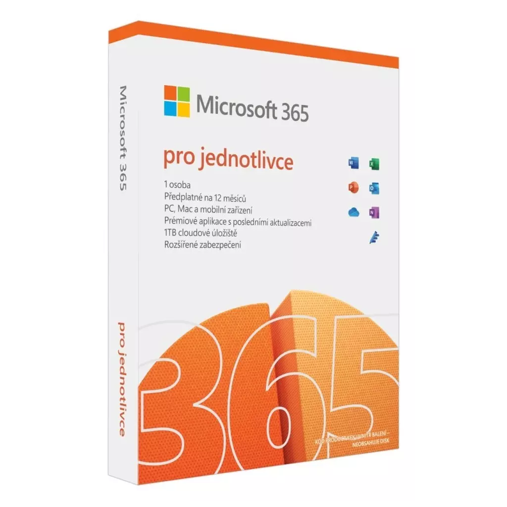 Obrázek produktu Microsoft Office 365 pro jednotlivce multijazyčný  - předplatné 1 rok