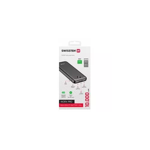 obrázek produktu SWISSTEN POWER BANK 10000 mAh WORX PRO ČERNÁ