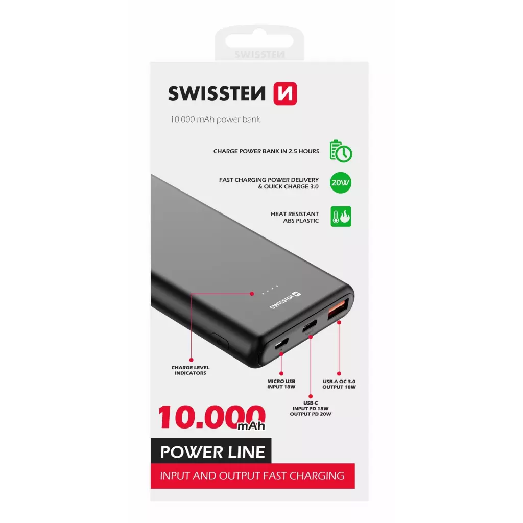 Obrázek produktu Swissten powerbanka Power Line 10000 mAh