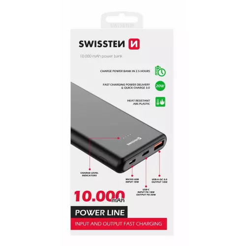 obrázek produktu Swissten powerbanka Power Line 10000 mAh