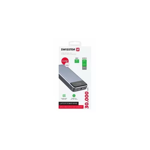 obrázek produktu SWISSTEN POWER BANK 30000 mAh PRO NOTEBOOKY 133W POWER DELIVERY GREY 
