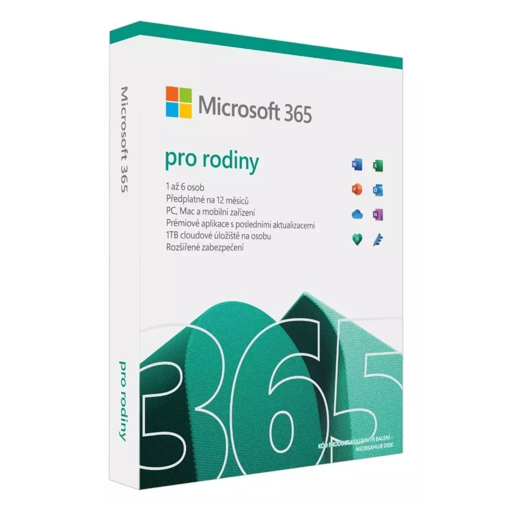 Obrázek produktu Microsoft 365 pro rodiny CZ - předplatné na 1 rok