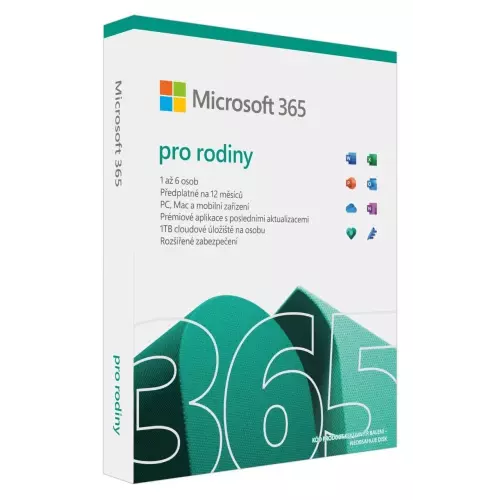 obrázek produktu Microsoft 365 pro rodiny CZ - předplatné na 1 rok