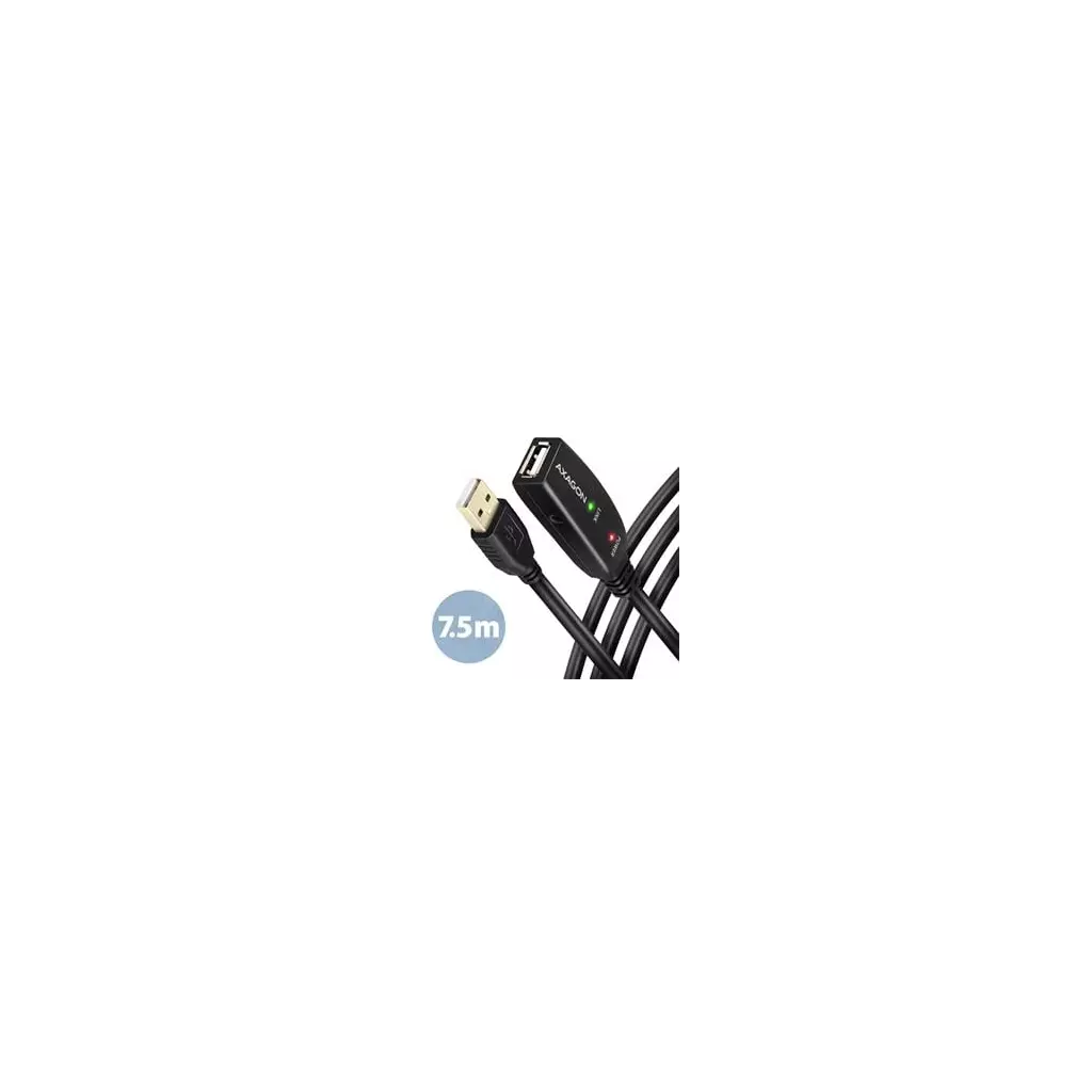 Obrázek produktu AXAGON ADR-207, USB 2.0 A-M -> A-F aktivní prodlužovací / repeater kabel, 7.5m