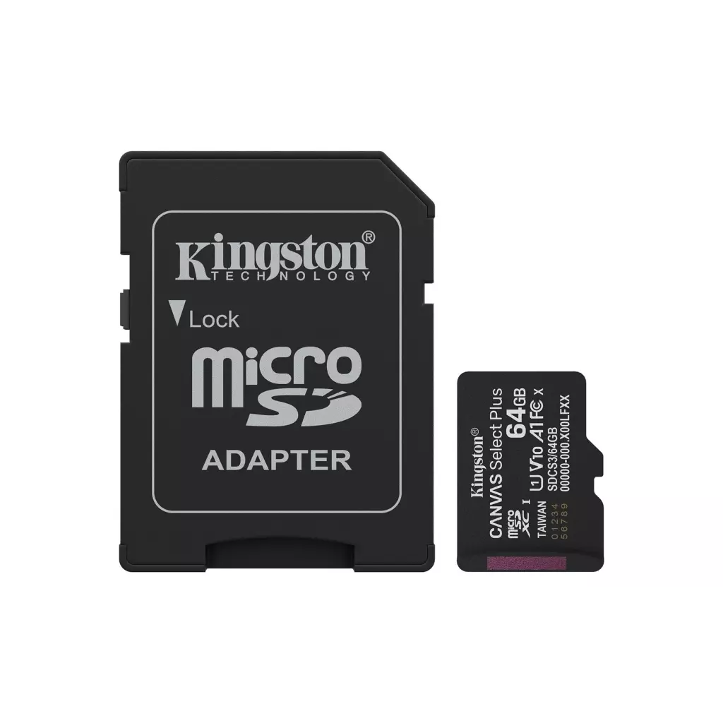Obrázek produktu KINGSTON microSDXC 64GB Canvas Select Plus + SD adaptér