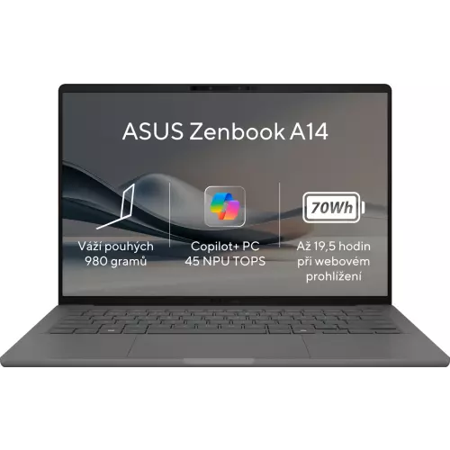 obrázek produktu ASUS Zenbook A14 OLED UX3407QA-OLED306W Iceland Gray - šedá