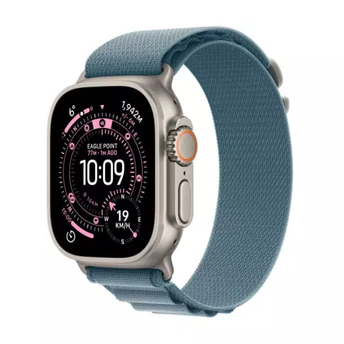 obrázek produktu Apple Watch Ultra 3 GPS + Cellular 49mm Natural Titanium Case with Light Blue Alpine Loop - Medium