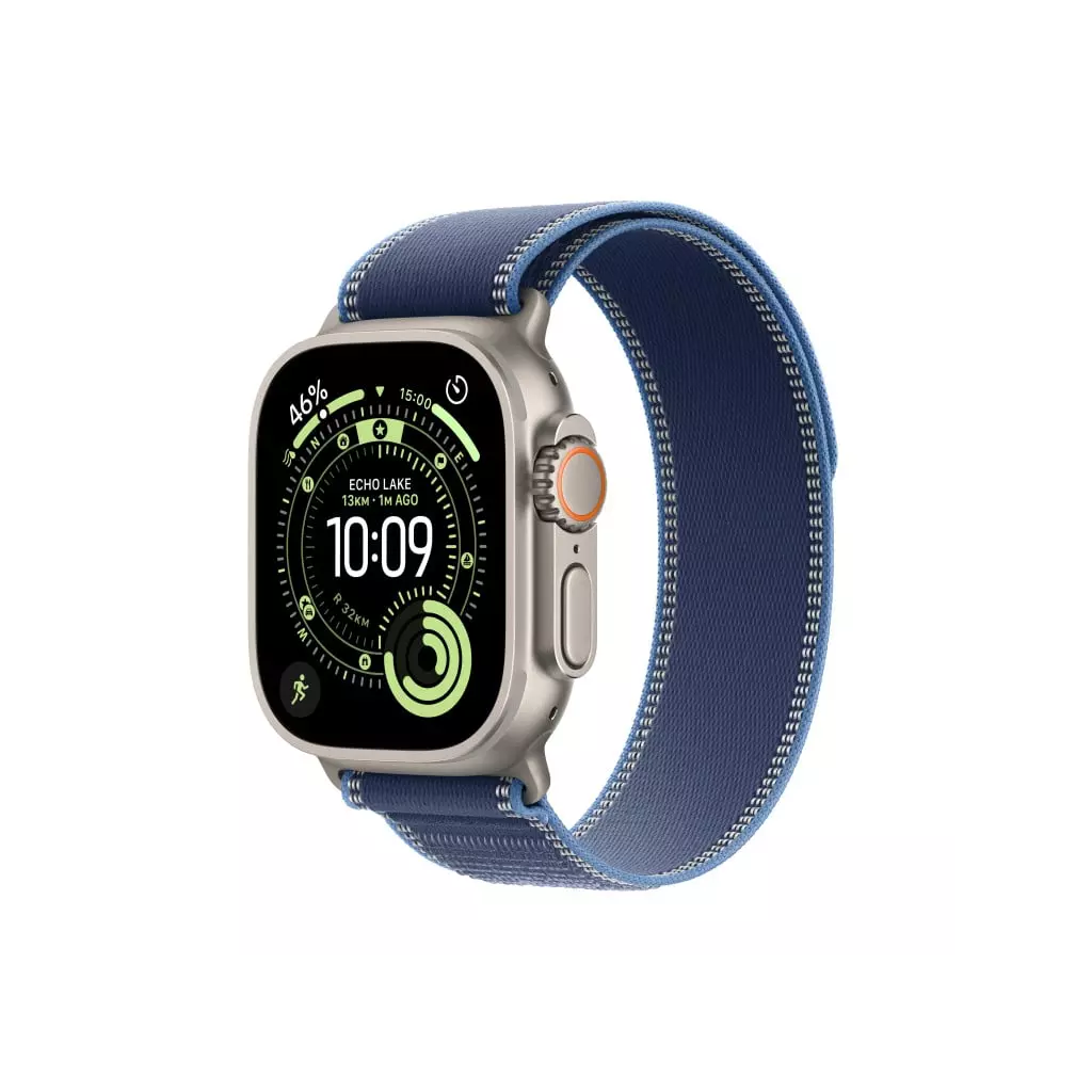 Obrázek produktu Apple Watch Ultra 3 GPS + Cellular 49mm Natural Titanium Case with Blue/Bright Blue Trail Loop - S/M