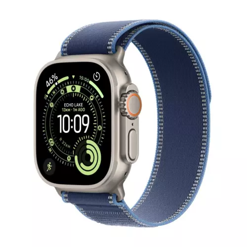 obrázek produktu Apple Watch Ultra 3 GPS + Cellular 49mm Natural Titanium Case with Blue/Bright Blue Trail Loop - M/L