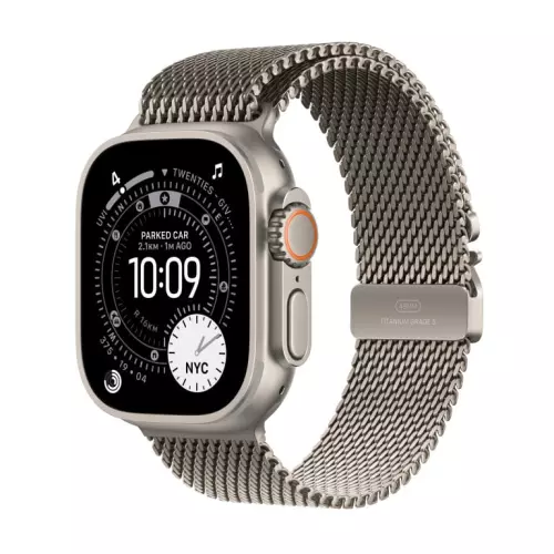 obrázek produktu Apple Watch Ultra 3 GPS + Cellular 49mm Natural Titanium Case with Natural Titanium Milanese Loop - Large