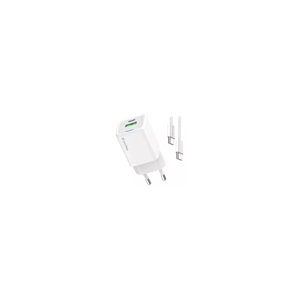 Obrázek produktu ColorWay 1x USB-C/ síťová nabíječka/ GaN/ PD/ PPS/ QC/ 30W/ Včetně 100cm kabelu/ Bílá