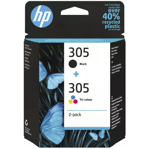 obrázek produktu HP inkoustová kazeta 305 2-Pack Tri-color/Black Original Ink Cartridge