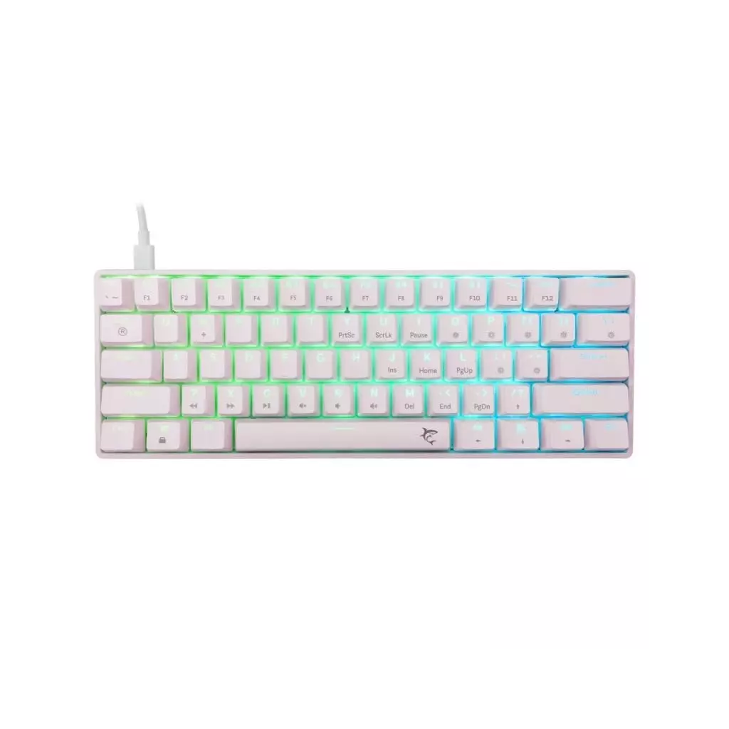 Obrázek produktu White Shark SHINOBI 2, bílá (US + modré switche) - bílá