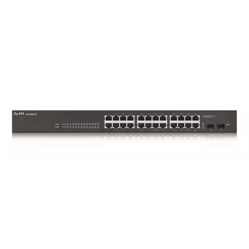 obrázek produktu ZYXEL 24xGb 2xSFP fanless rack web sw.GS1900-24 v2