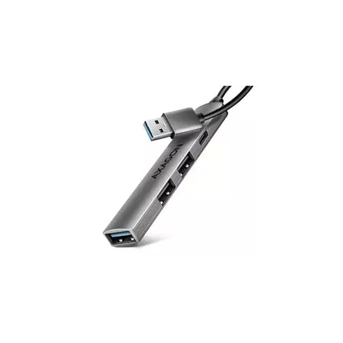 obrázek produktu AXAGON HUE-STA, 4x USB ALU STRIP hub, 1x USB-A 5Gbps, 2x USB-A & 1x USB-C 480Mbps, kabel USB-A 12cm