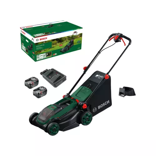 obrázek produktu BOSCH Akumulátorová sekačka na trávu ROTAK 18V2-38 vč. bat. a nab. (0.600.8B9.M00)