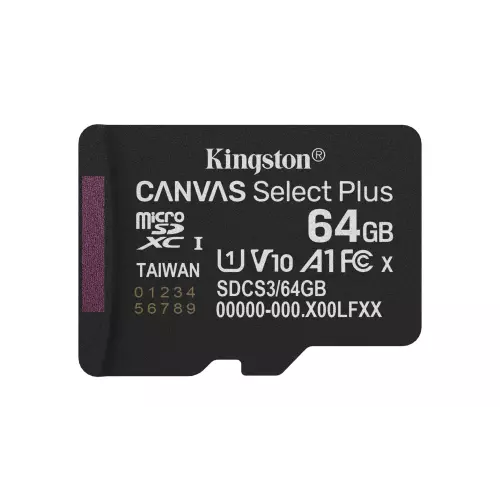 obrázek produktu KINGSTON microSDXC 64GB Canvas Select Plus bez adaptéru