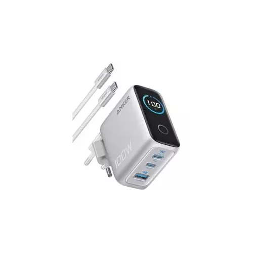 obrázek produktu Nabíječka do sítě Anker 100W, 2xUSB-C, 1xUSB stříbrná