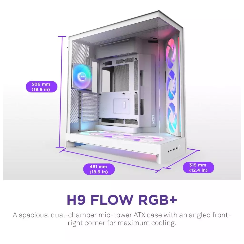 Obrázek produktu NZXT H9 Flow RGB+ White