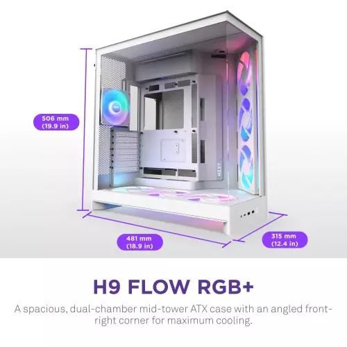 obrázek produktu NZXT H9 Flow RGB+ White