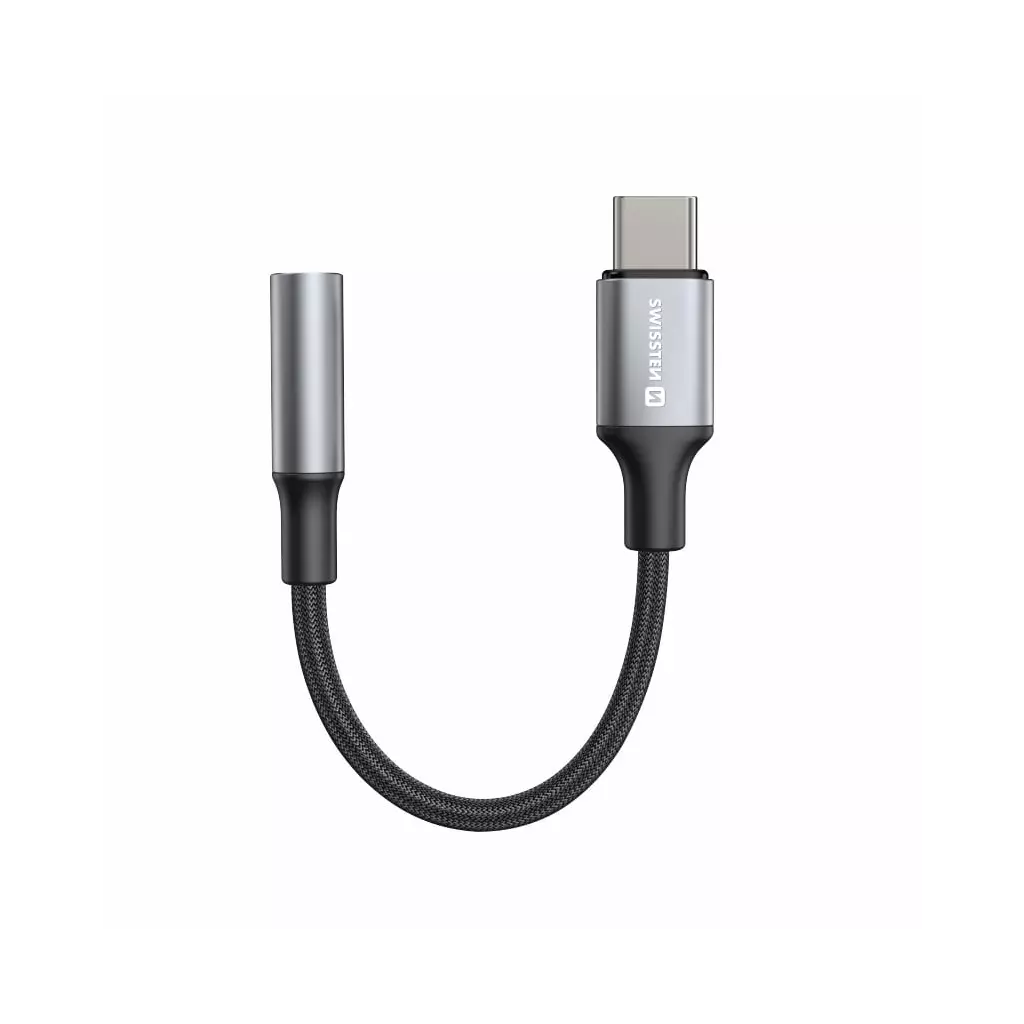 Obrázek produktu Swissten Audio adaptér USB-C / 3,5 mm AUX 0,15 m, černý