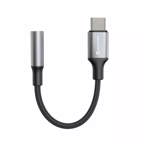 obrázek produktu Swissten Audio adaptér USB-C / 3,5 mm AUX 0,15 m, černý